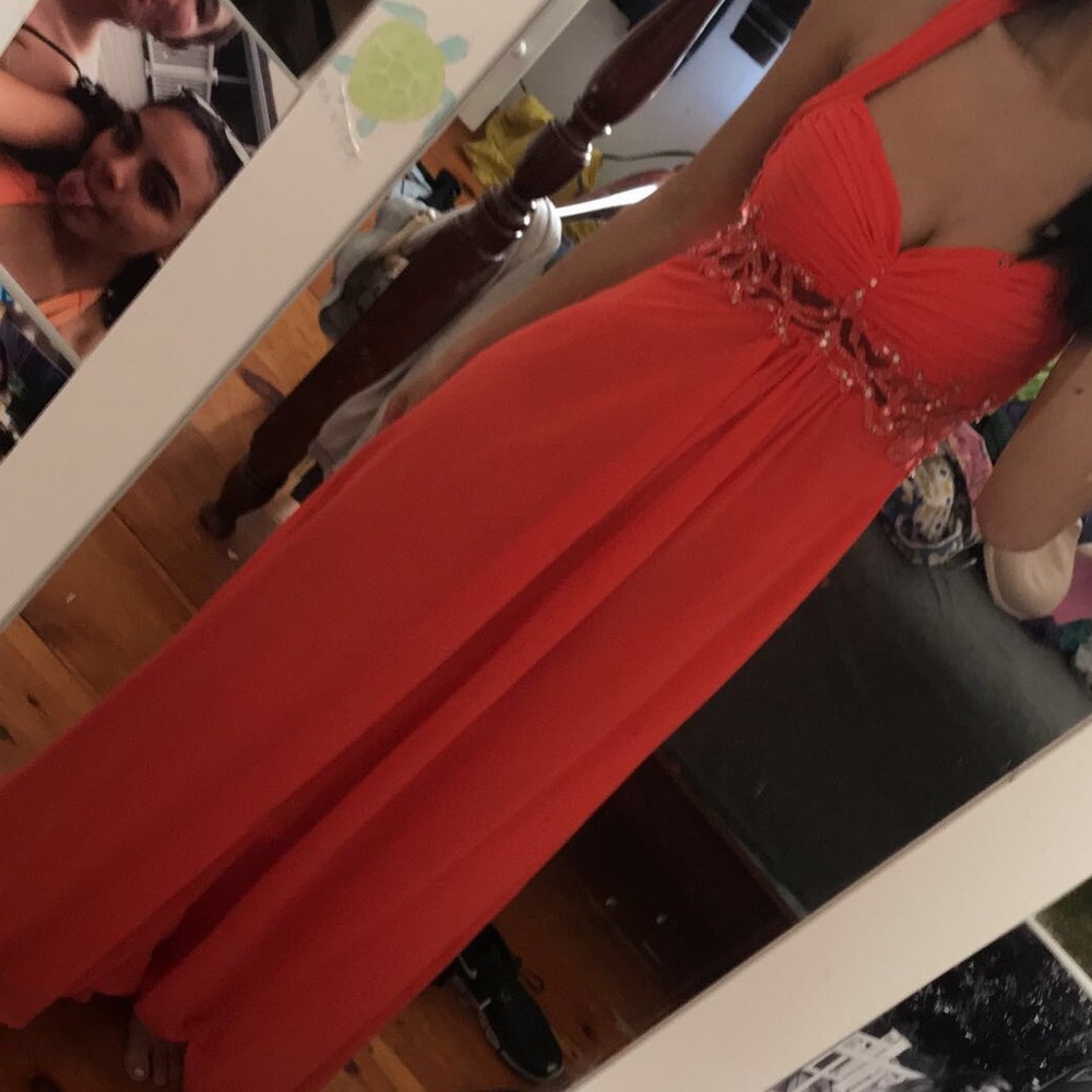 Coral prom dress